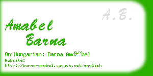 amabel barna business card